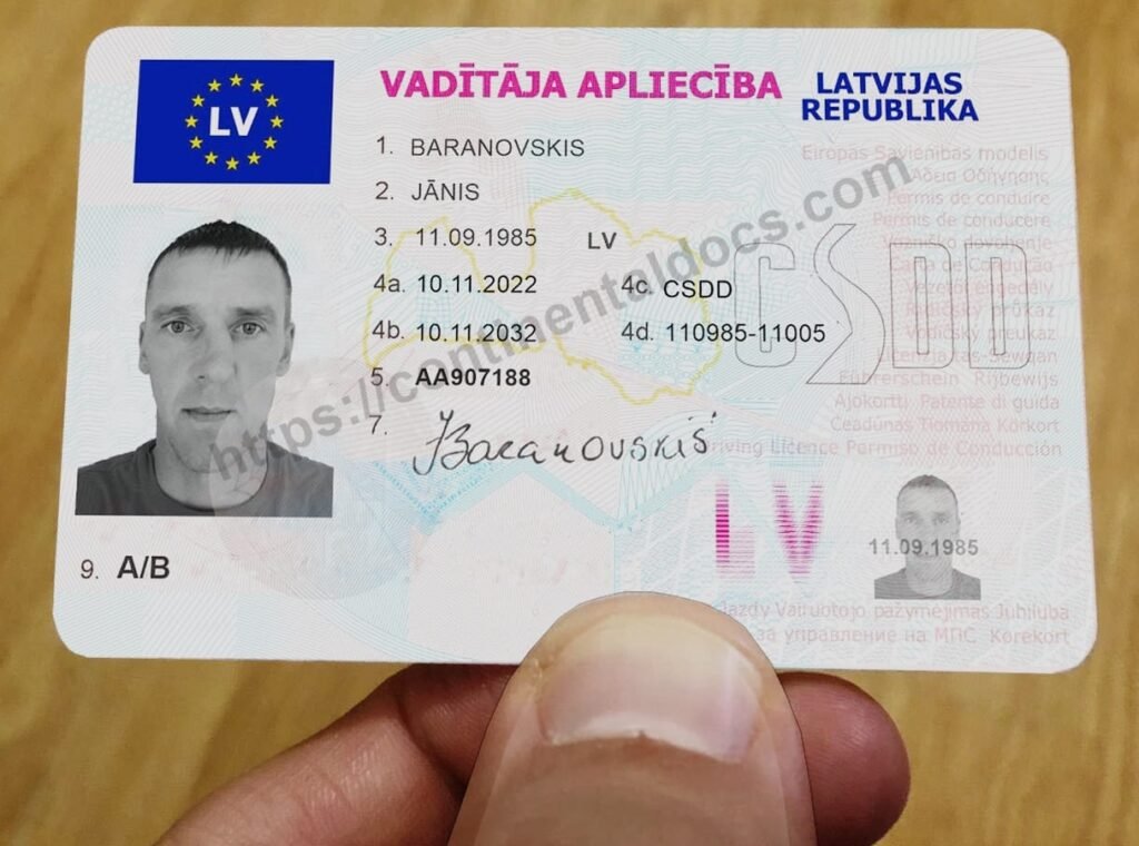 Latvian Driving License cost of category B Latvian Driving License