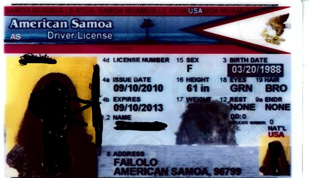 American Samoa driver’s license